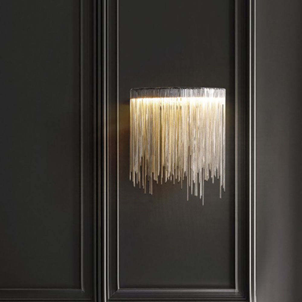 Colon wall lamp on a dark wall, modern interior lighting