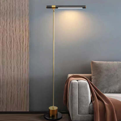 Edge Floor Lamp: gold minimalist lamp in modern living room