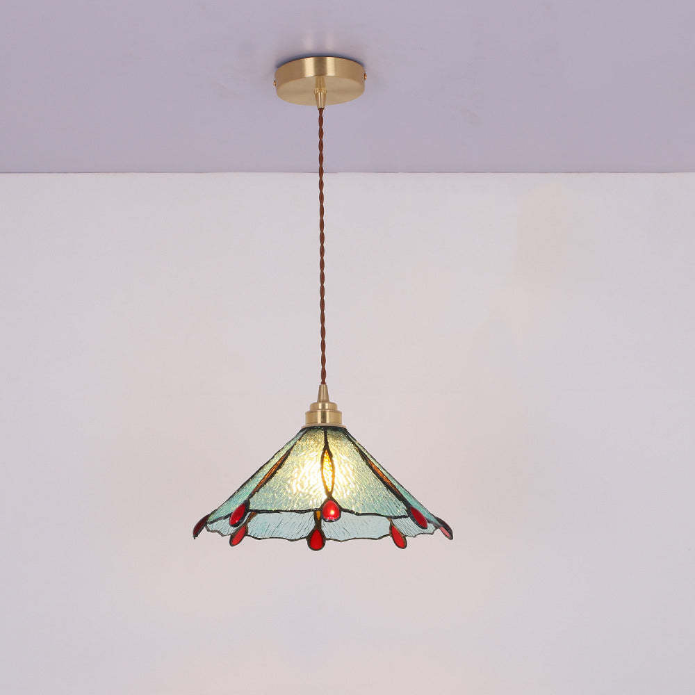 Eryn Vintage Pendant Light - Stained glass detail