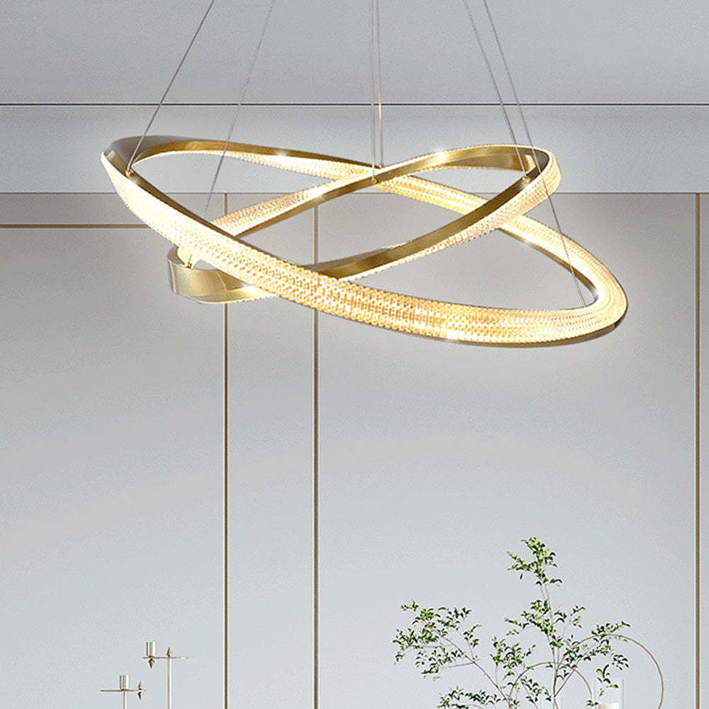Kirsten Pendant Light, Gold Finish, Modern Circle Design