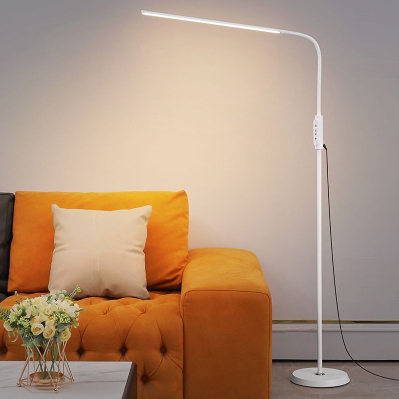 Eryn Floor Lamp: Modern white adjustable reading light for living room