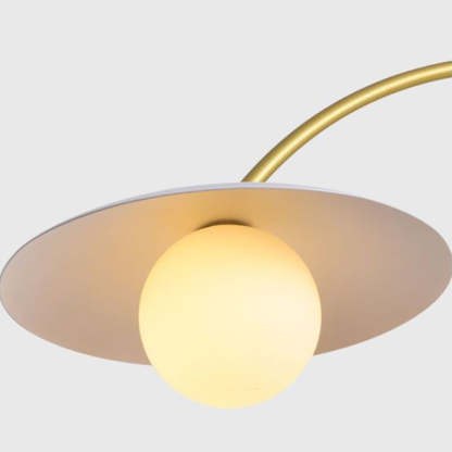 Carins pendant light: gold metal and acrylic lampshade.