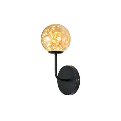 Black Valentina Starry Globe Wall Lamp