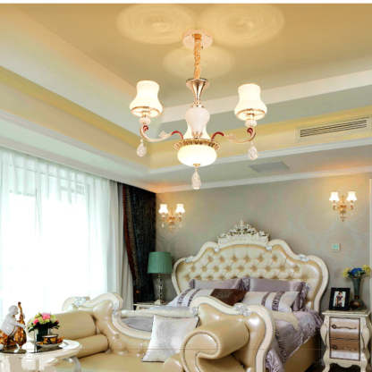 Alessio pendant light in luxury bedroom.