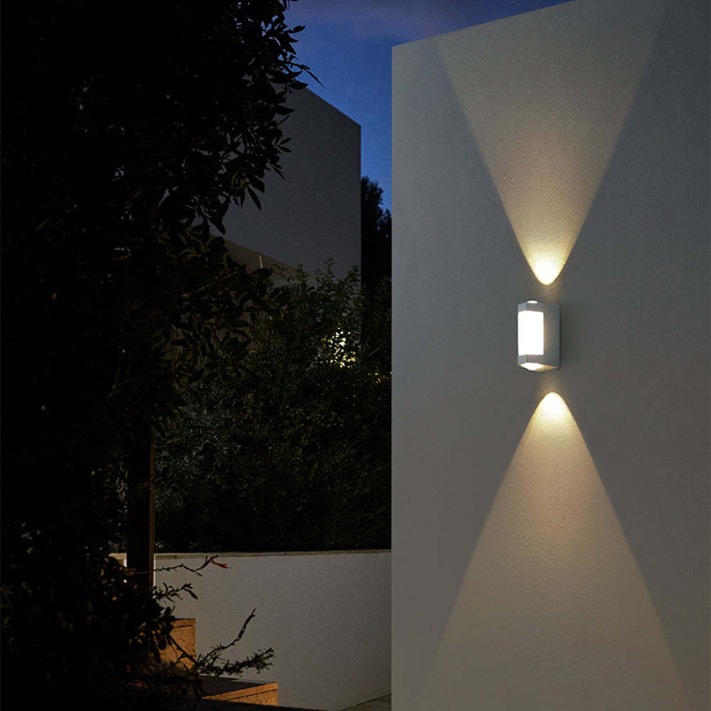 Orr Nordic Outdoor Wall Lamp illuminating upward and downward