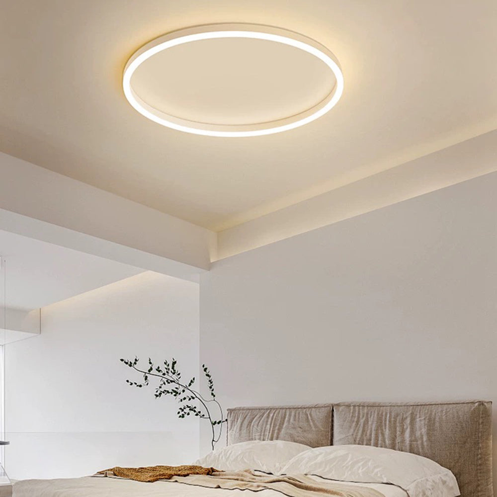 Modern ring ceiling light in bedroom, flush mount lighting