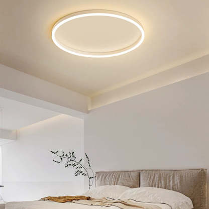 Modern ring ceiling light in bedroom, flush mount lighting