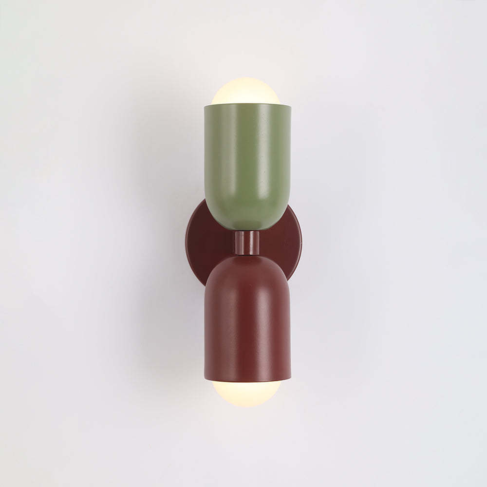 Green and Red Morandi wall light: Modern double fixture