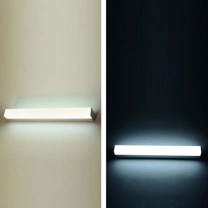 Modern white Leigh vanity wall lamp, light and dark wall