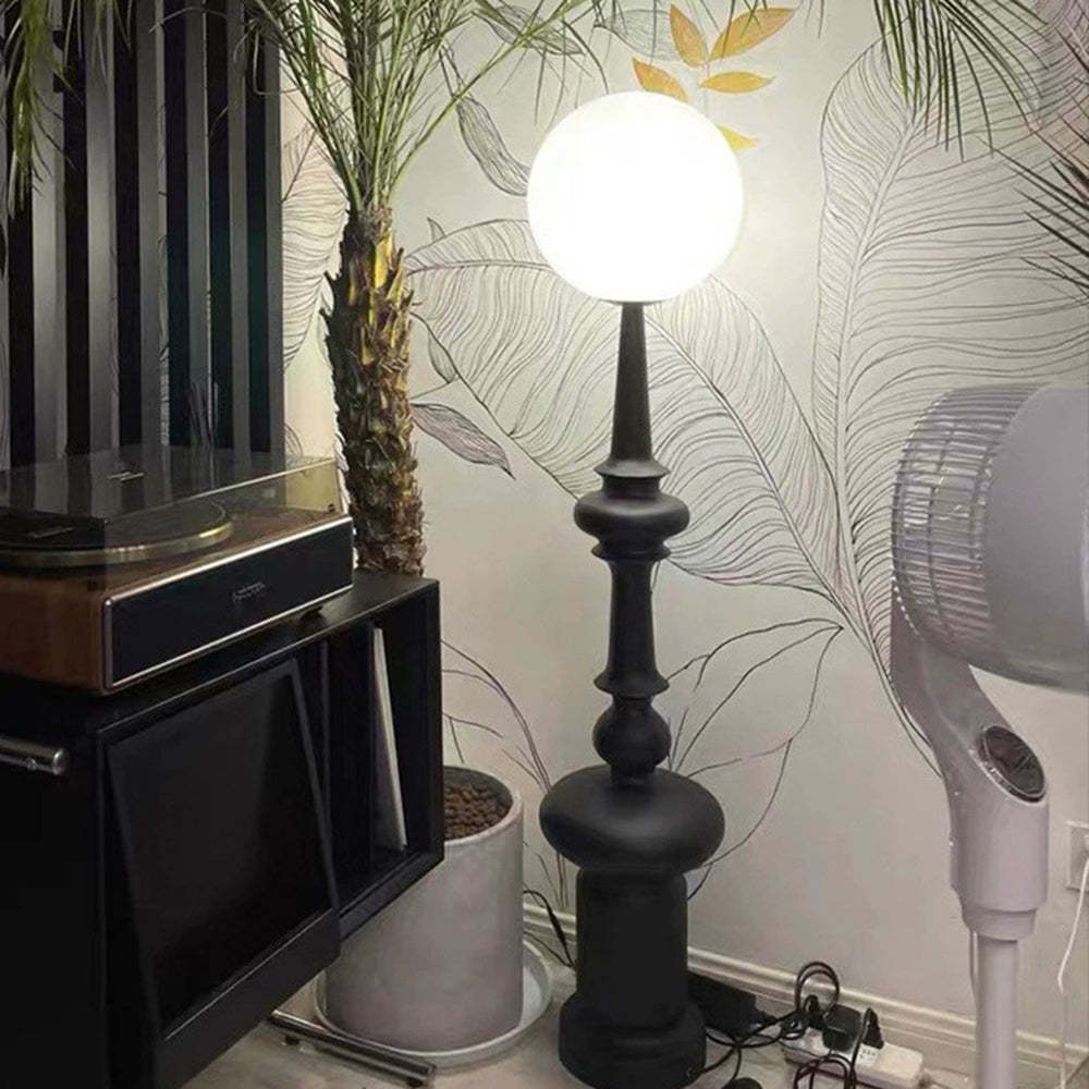 Salgado Retro Floor Lamp in living room with record player - Lassola