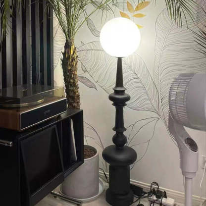 Salgado Retro Floor Lamp in living room with record player - Lassola
