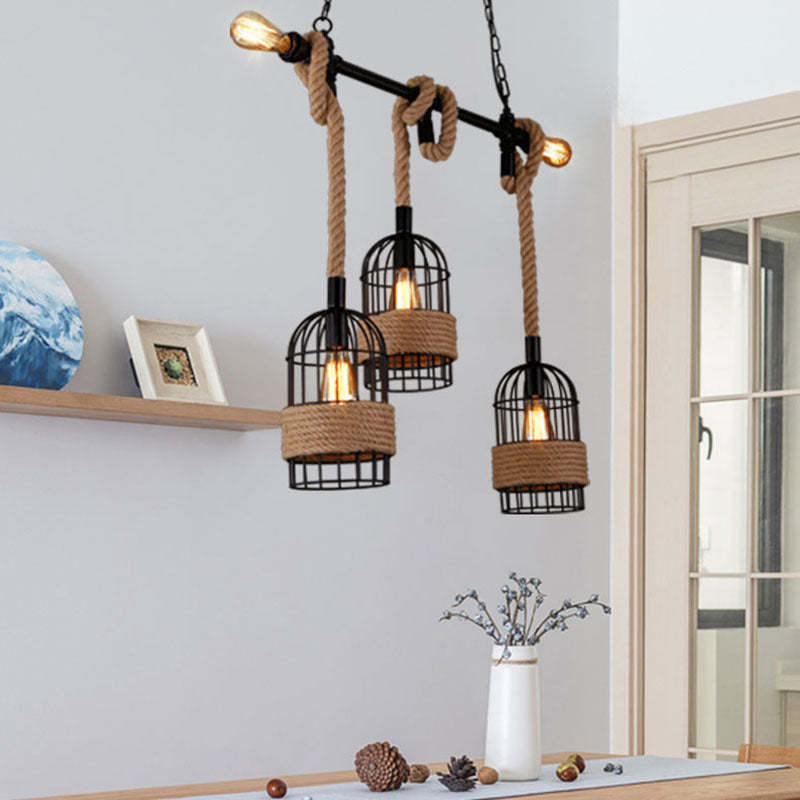 Epoch Retro LED Pendant Light with rope detail