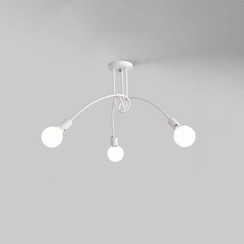 White Valentina ceiling light with curved metal arms.
