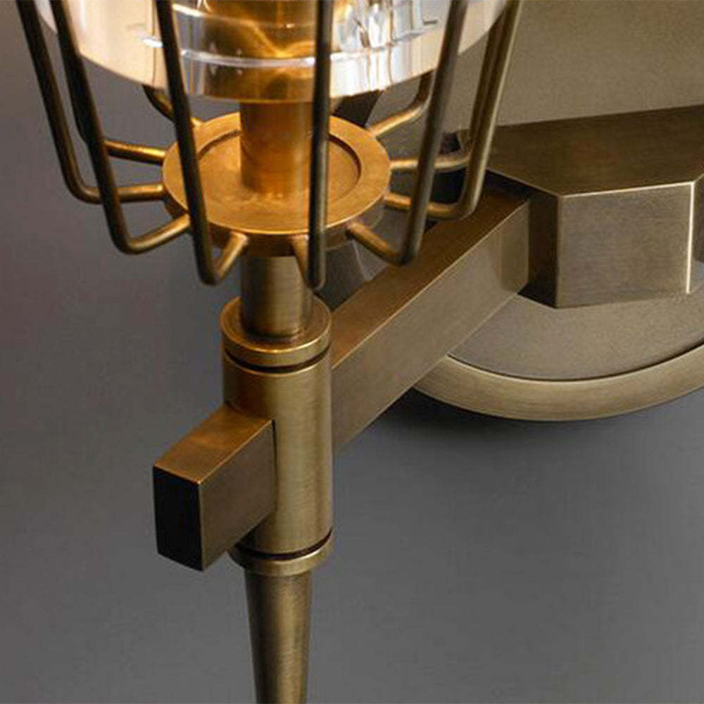 Vintage metal and glass wall lamp