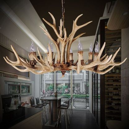 Resin Deer Antler Chandelier for Living Room