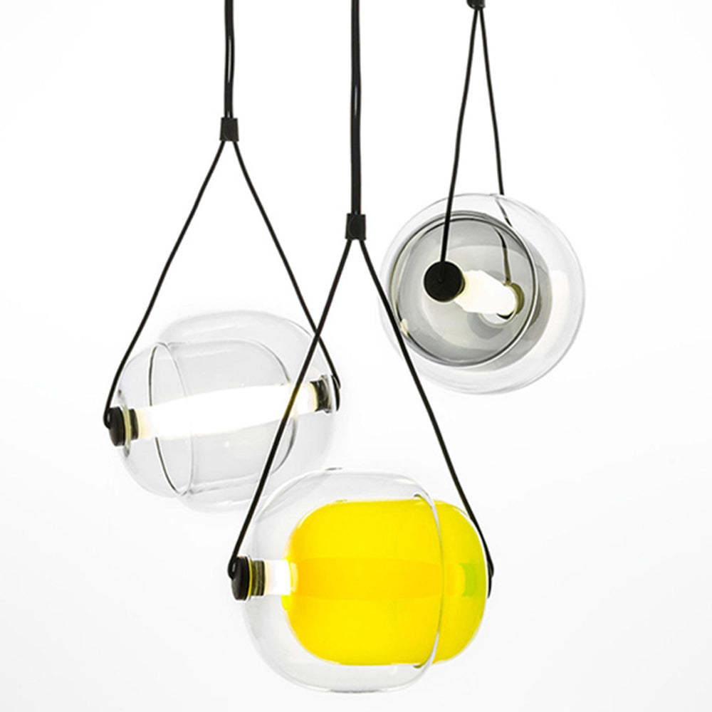Las Sola Hailie Pendant Light, multi-colored glass shade.