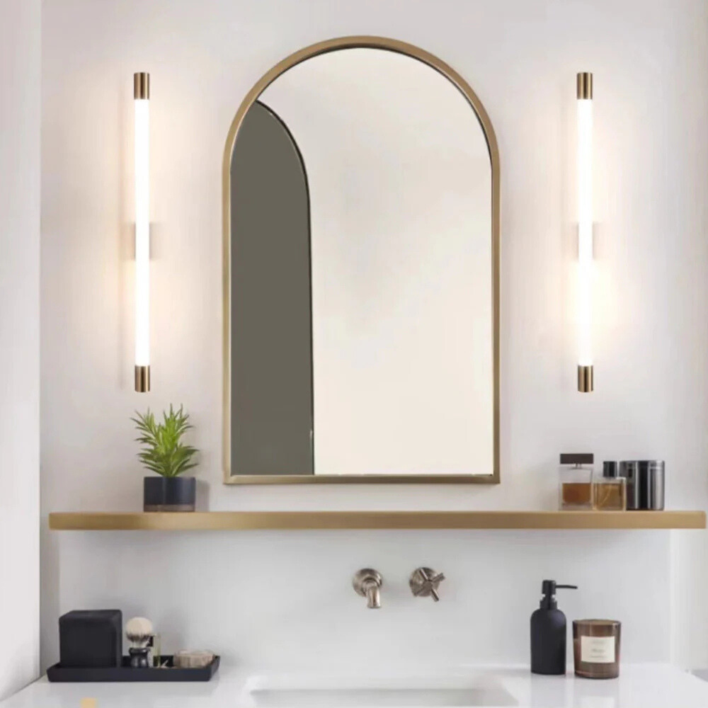 Edge Metal Acrylic Vanity Light in modern bathroom