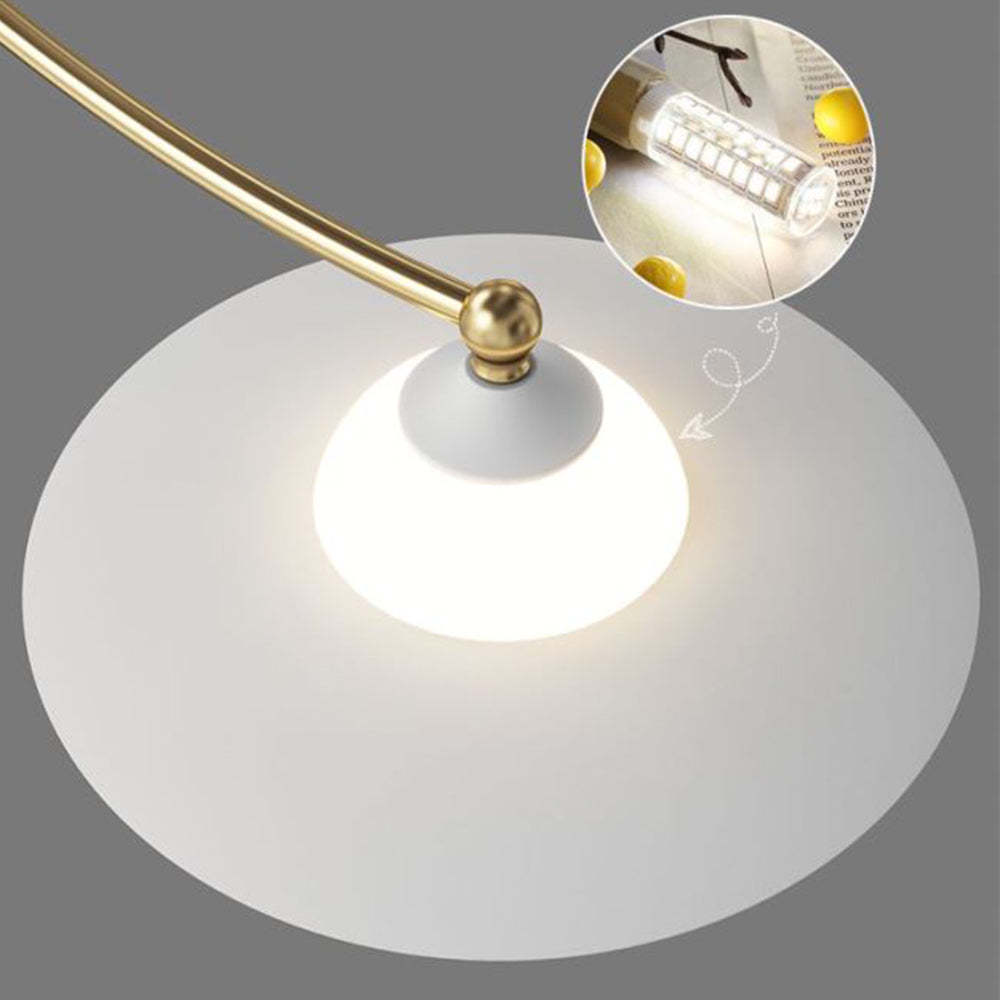 Carins Chandelier: close-up of glass globe and LED bulb.