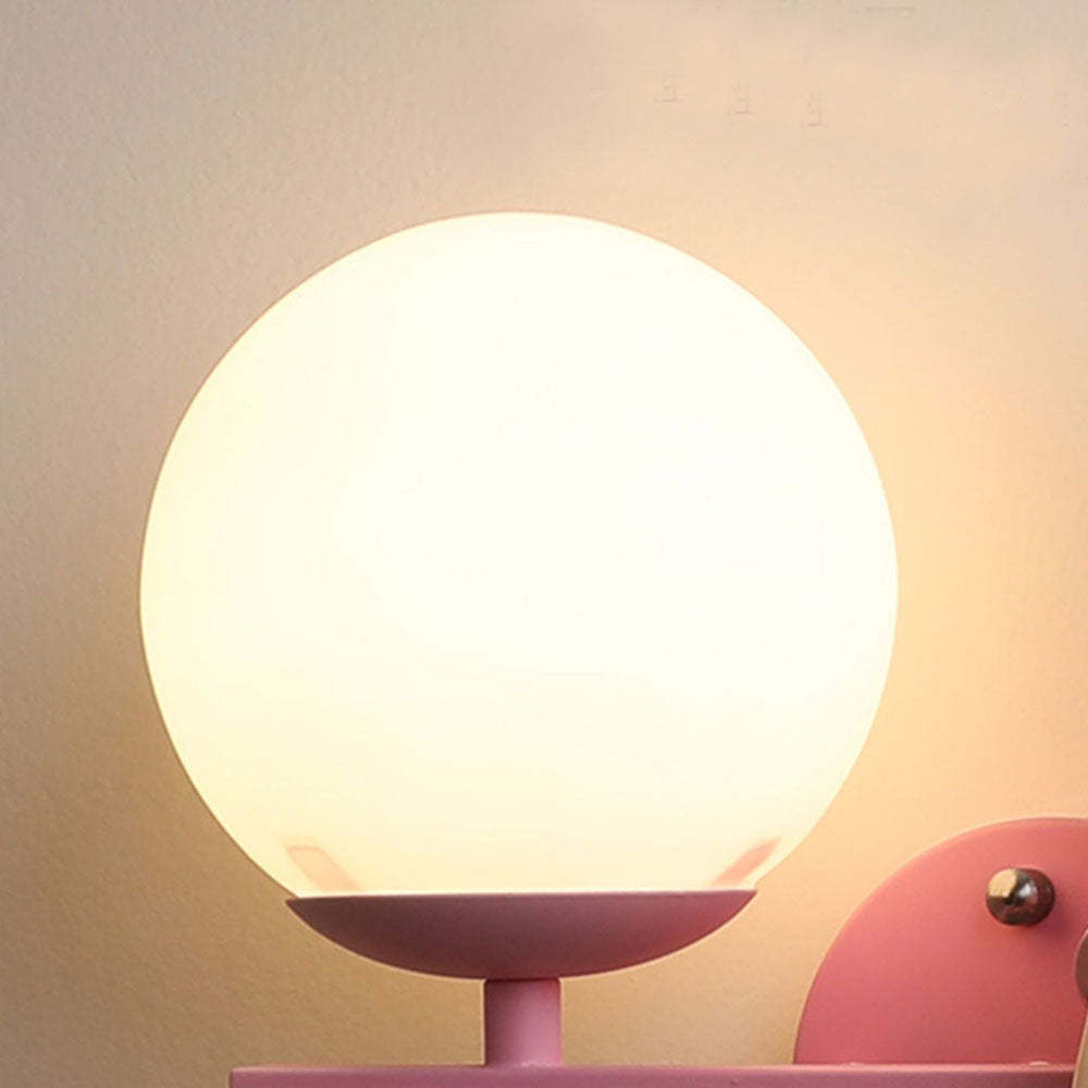 Minori Modern Wall Lamp - Pink globe light fixture