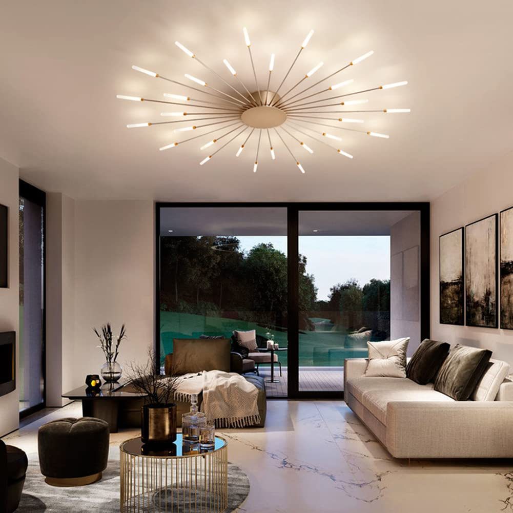 Lowry Fireworks ceiling light in a modern living room