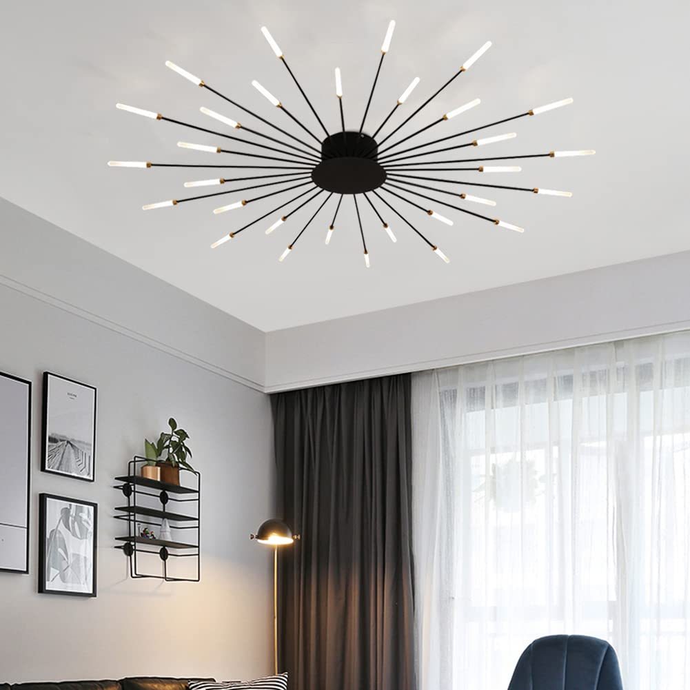 Lowry Fireworks ceiling light in a modern living room