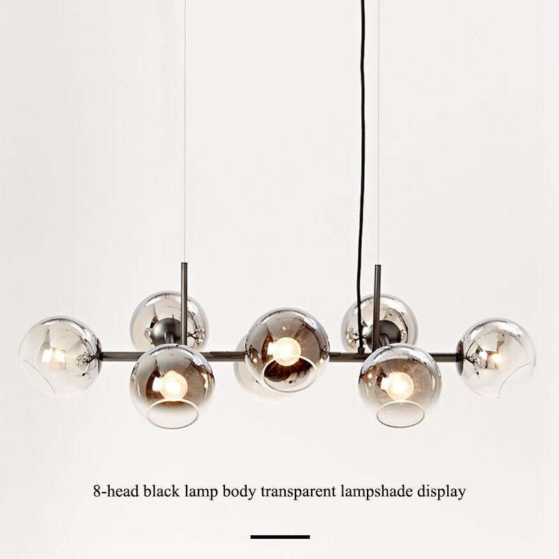 Valentina pendant light: 8-light glass globe chandelier Valentina Modern Glass Globe Bubble Pendant Light Living Room