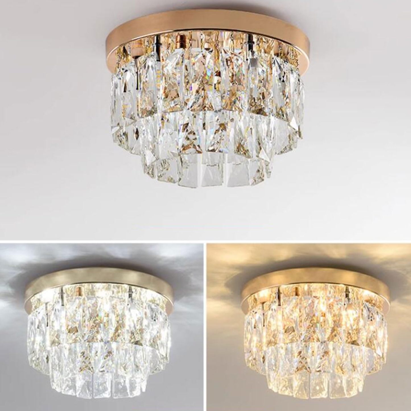 Kristy Luxury Round LED Flush Mount Ceiling Light Living Room Bedroom Studyroom