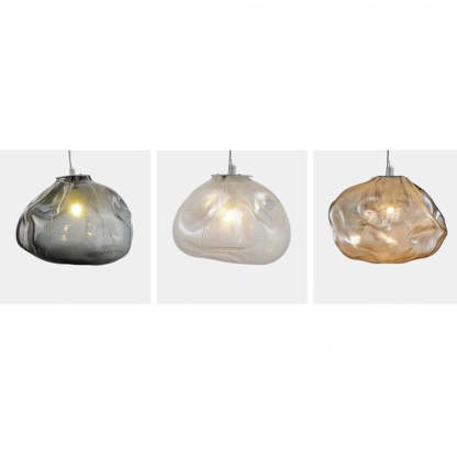 Byers pendant light: clear, gray & amber glass.