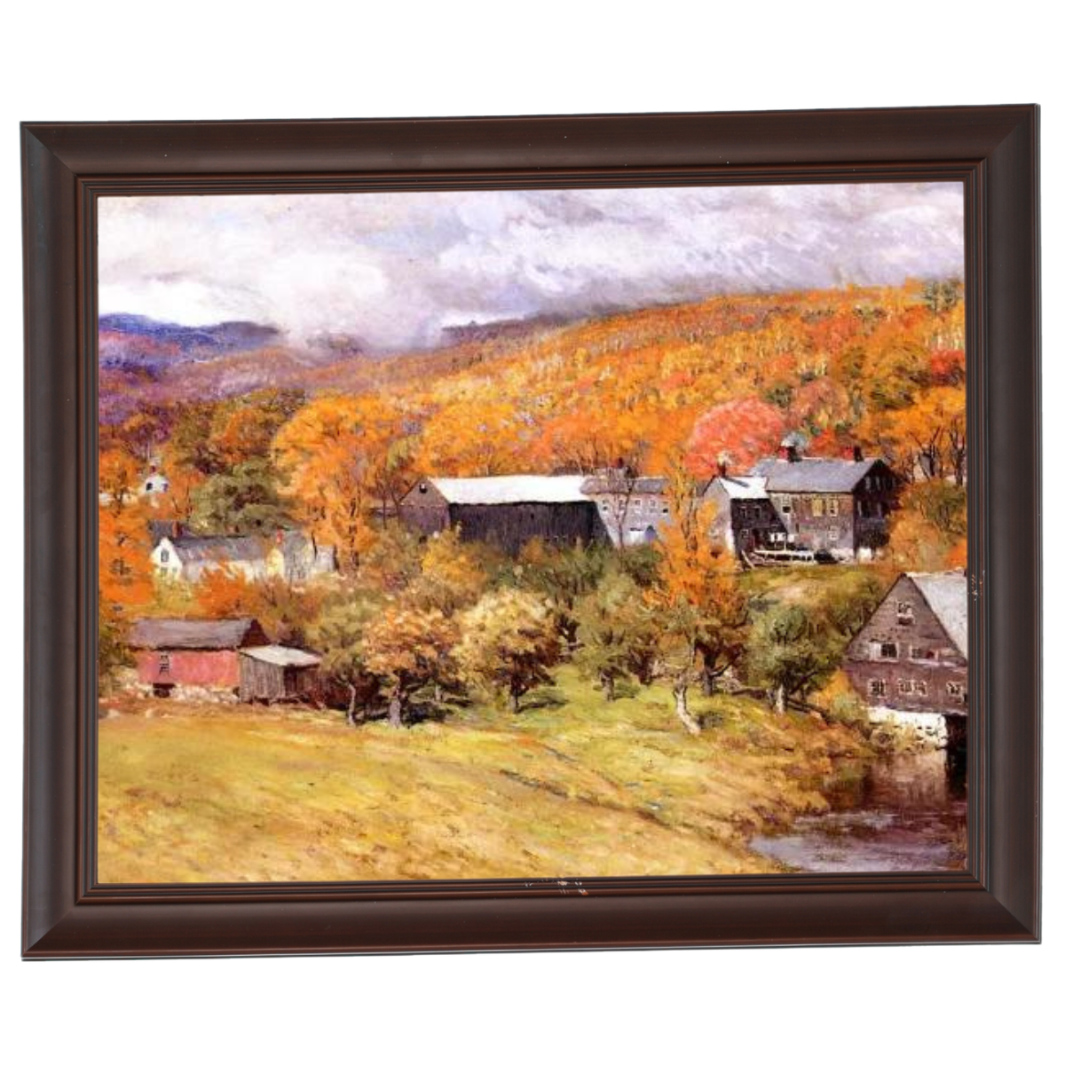 Ogunquit, Maine autumn landscape painting, framed