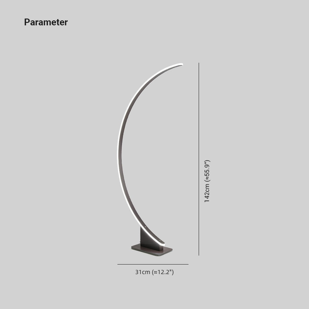 Edge minimalist floor lamp dimensions: 142cm tall, 31cm wide.