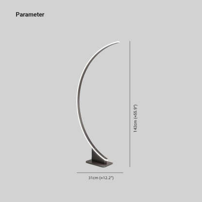 Edge minimalist floor lamp dimensions: 142cm tall, 31cm wide.