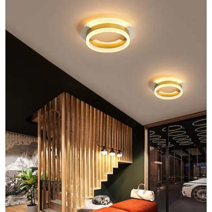 Modern gold ring ceiling light in living room