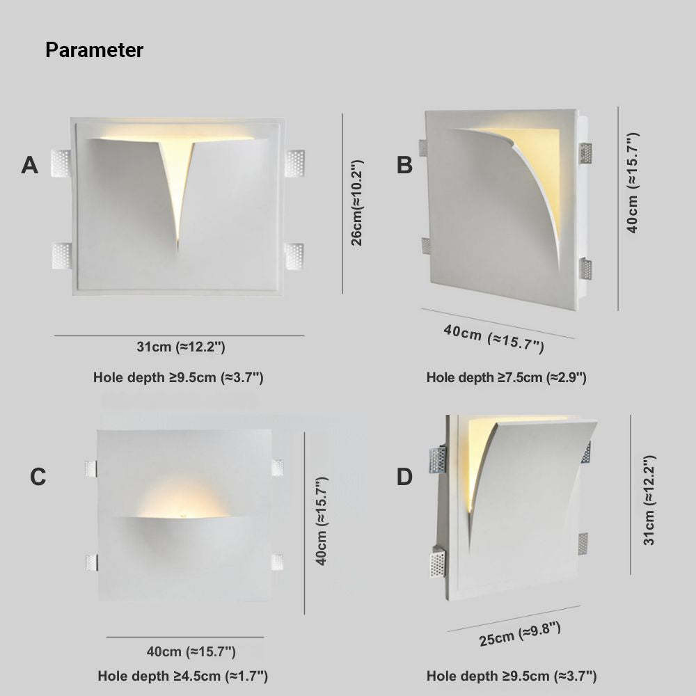 Elif LED Wall Lamp dimensions. Modern recessed lighting parameters.