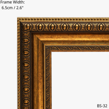 Ornate Gold Picture Frame Detail, 6.5cm width, BS-32