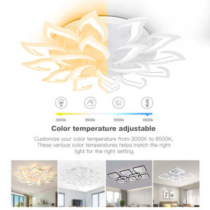 Hana Flower Flush Mount Ceiling Light with color temperature adjustment