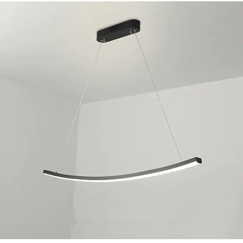 Black metal Louise pendant light, curved design