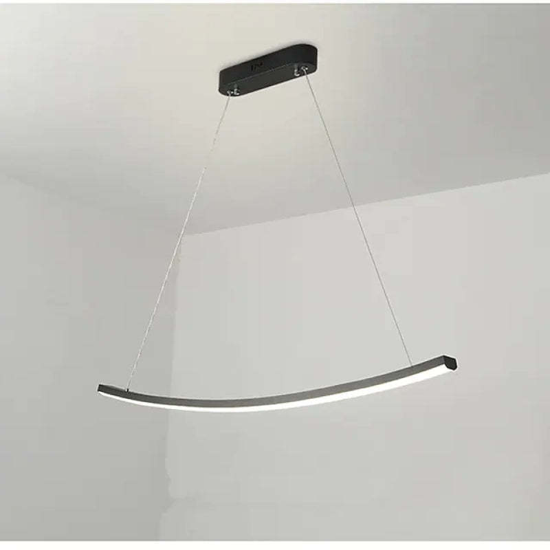 Black metal Louise pendant light, curved design