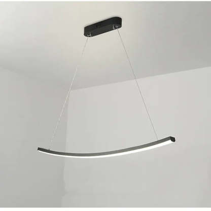 Black metal Louise pendant light, curved design