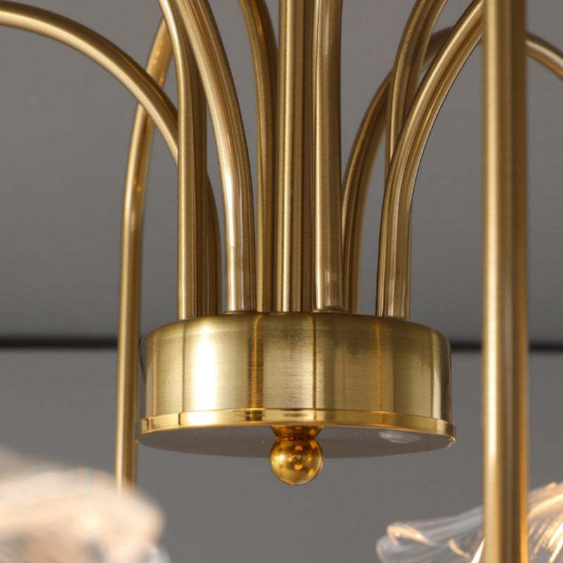 Close-up of Gold Hailie Nordic Chandelier detail