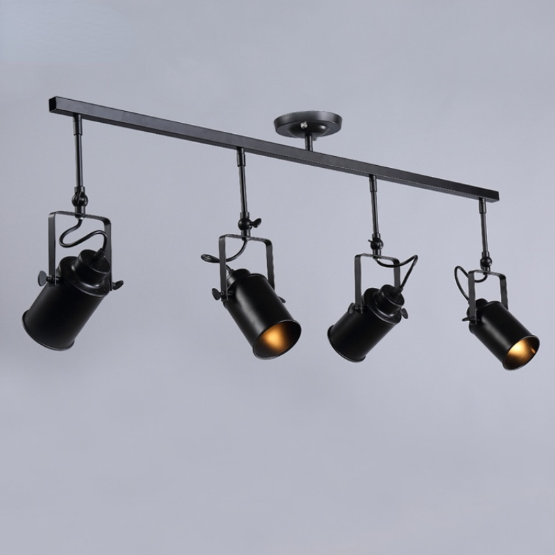 Alessio Black Four-Light Ceiling Fixture