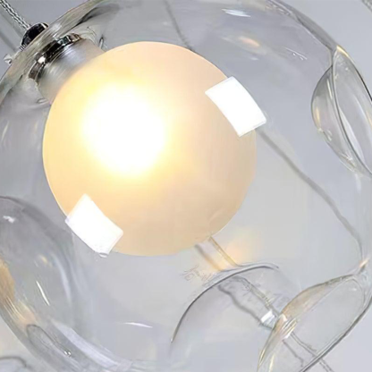 Alana Chandelier: Glass globe detail, Las Sola Lighting