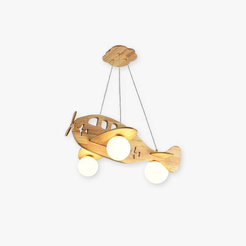 Minori Vintage Airplane Shape Pendant Light, Wood