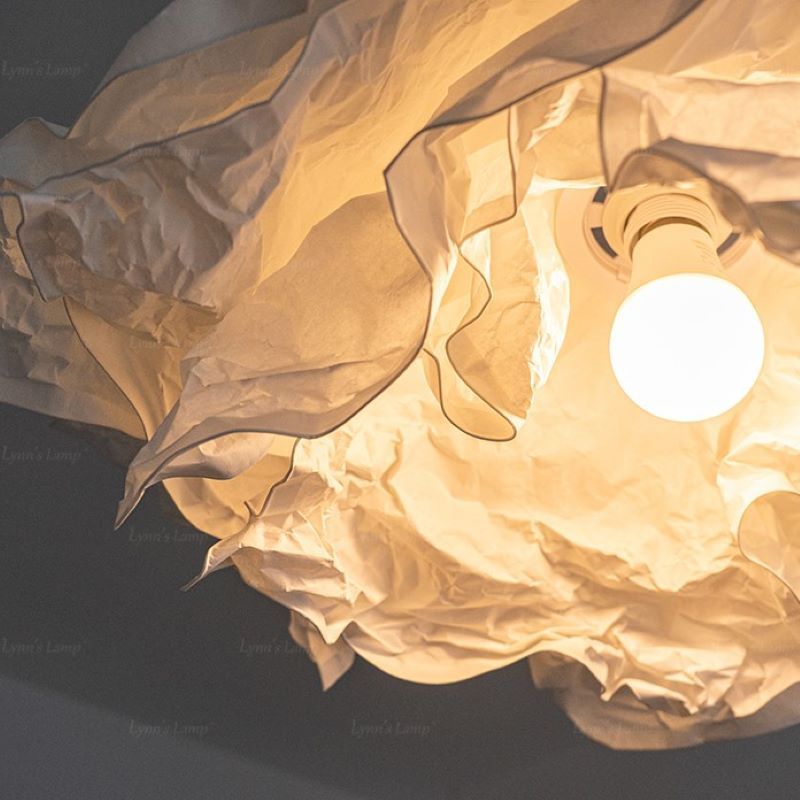 Ritta Wabi-Sabi Cloud Pendant Light, close-up of paper shade