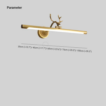 Brass Staghorn Vanity Light Dimensions