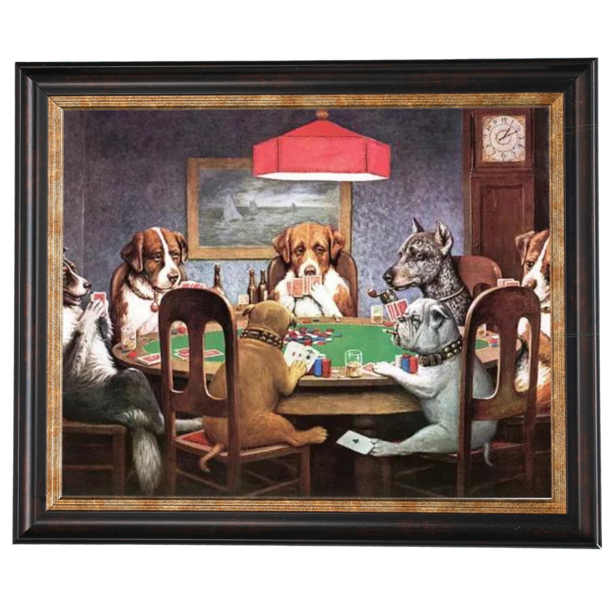 Dogs Playing Poker Artwork in Ornate Frame