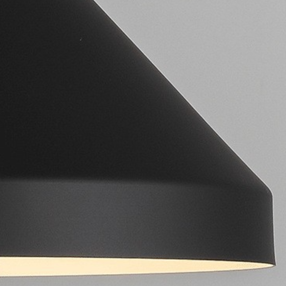 Close-up of Hailie Black Metal Pendant Light