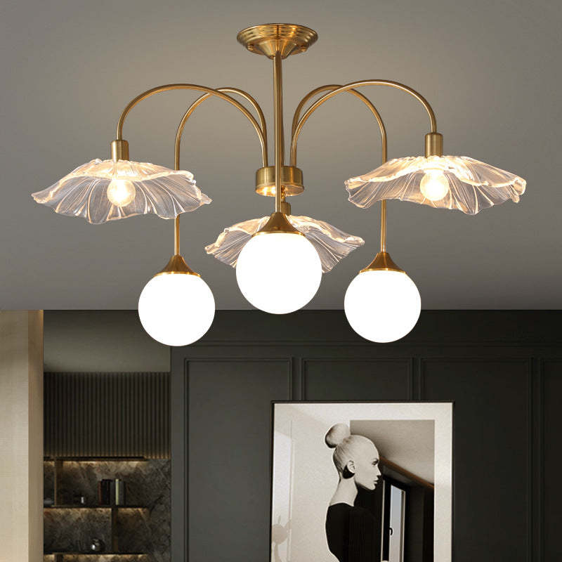 Hailie Nordic chandelier with glass shades