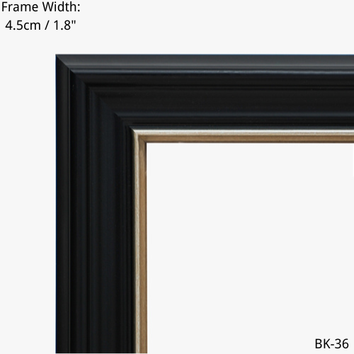 Black picture frame detail, 4.5cm width. BK-36