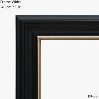 Black picture frame detail, 4.5cm width. BK-36