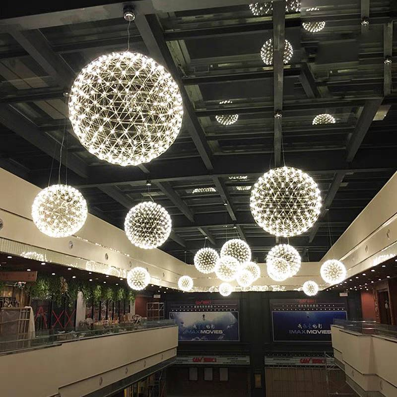 Lowry Firework Pendant Lights in Modern Commercial Space